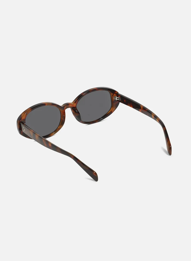 صوص هاوت Tortoise Shell Oval Sunglasses - Brown