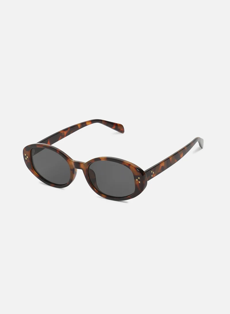 صوص هاوت Tortoise Shell Oval Sunglasses - Brown