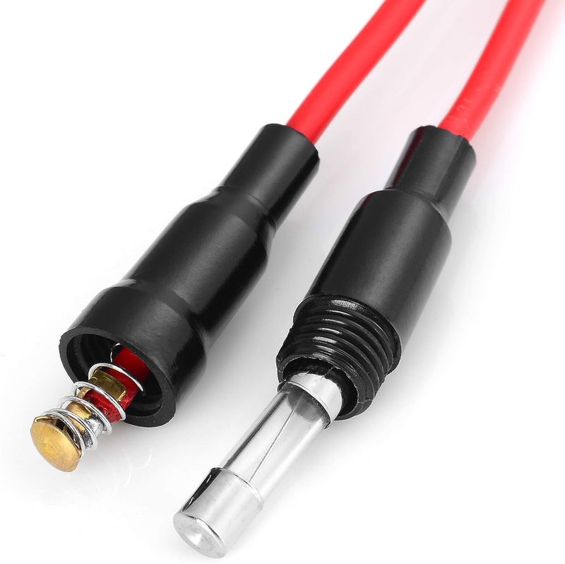 QBM شواحن سيارات QBM 12V مقبس ولاعة سجائر أنثوي إلى موصل طرف حلقة O موصل ولاعة سجائر سلك شاحن مزود بصندوق فيوز 10A مع غطاء مقاوم للماء والغبار، USB، أسود - Image 4