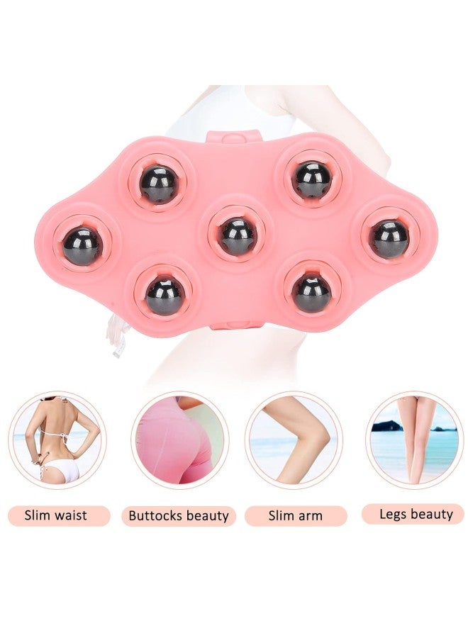 klarako Massage glove with balls, massage glove with 7x 360-degree rollers, portable rollerball massage glove Muscle Relax slimming Magnetic beads body massager  - Image 1