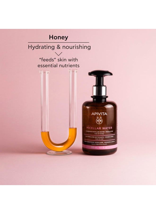 Apivita APIVITA Micellar Water | Hydrating & Noursishing Cleansing Micellar Water for Face & Eyes with Rose & Honey, 300 mL / 10.1 oz  - Image 4