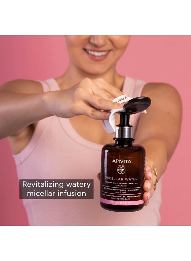 Apivita - APIVITA Micellar Water | Hydrating & Noursishing Cleansing Micellar Water for Face & Eyes with Rose & Honey, 300 mL / 10.1 oz - Image 1