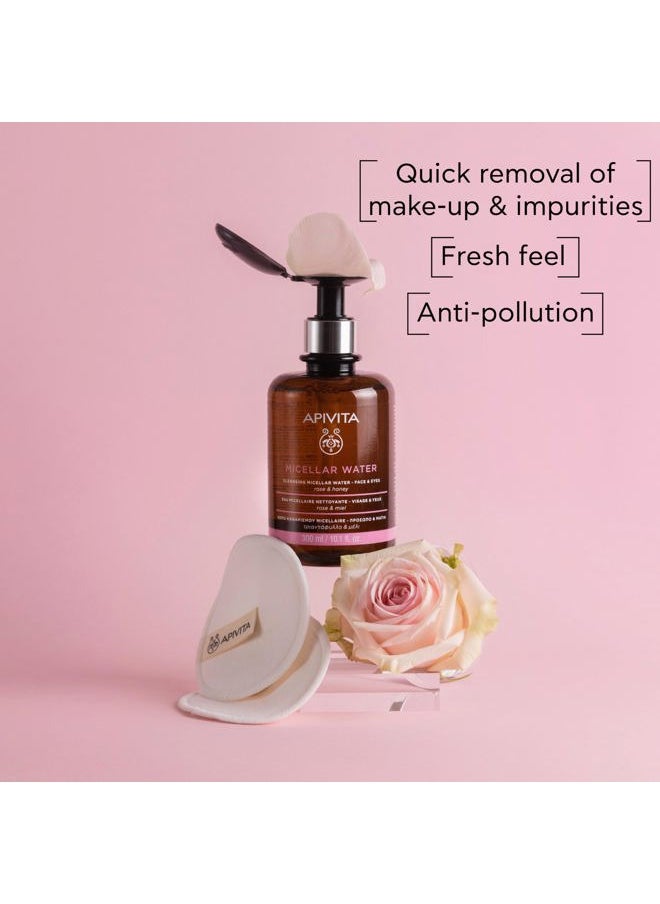 Apivita APIVITA Micellar Water | Hydrating & Noursishing Cleansing Micellar Water for Face & Eyes with Rose & Honey, 300 mL / 10.1 oz  - Image 3