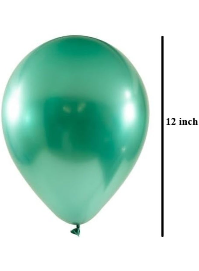 Goldedge - 50 PCS Chrome Green Balloons, 12 Inch Party Balloons for Festive and Holiday Decorations - Image 2