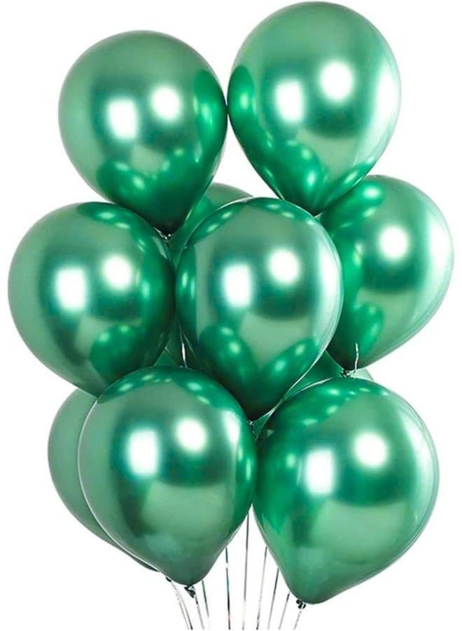 Goldedge - 50 PCS Chrome Green Balloons, 12 Inch Party Balloons for Festive and Holiday Decorations - Image 1