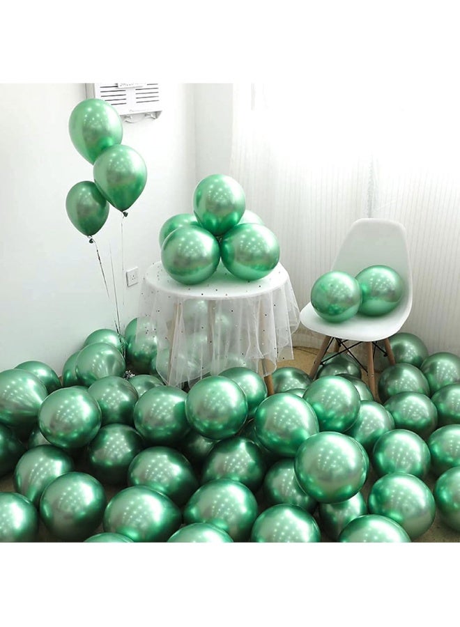 Goldedge - 50 PCS Chrome Green Balloons, 12 Inch Party Balloons for Festive and Holiday Decorations - Image 3