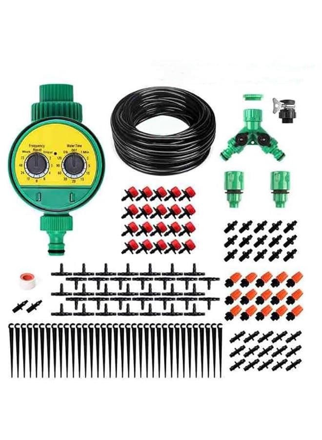 HOOKOR Plant Watering Drip Irrigation Kit DIY Watering System with Electronic Automatic Irrigation Timer for Outdoor, Flower, Lawn, Patio, Garden (40m Tube&Timer) - Image 1