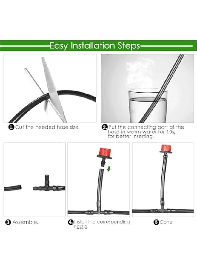 HOOKOR Plant Watering Drip Irrigation Kit DIY Watering System with Electronic Automatic Irrigation Timer for Outdoor, Flower, Lawn, Patio, Garden (40m Tube&Timer) - Image 5