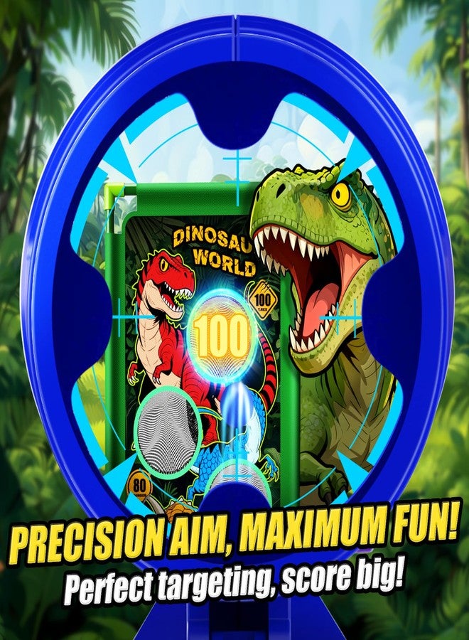 Tqeieu Dinosaur Shooting Game Toys, 2 Air Pump Launcher with Aiming Fun, 3 Dinosaur Theme & 4 Target Score Points, 24 Foam Balls, Indoor Outdoor Toy Gift for Kid Boy 3 4 5 6 7 8 9 10 11 12 Year Old Age 3-12 - Image 4