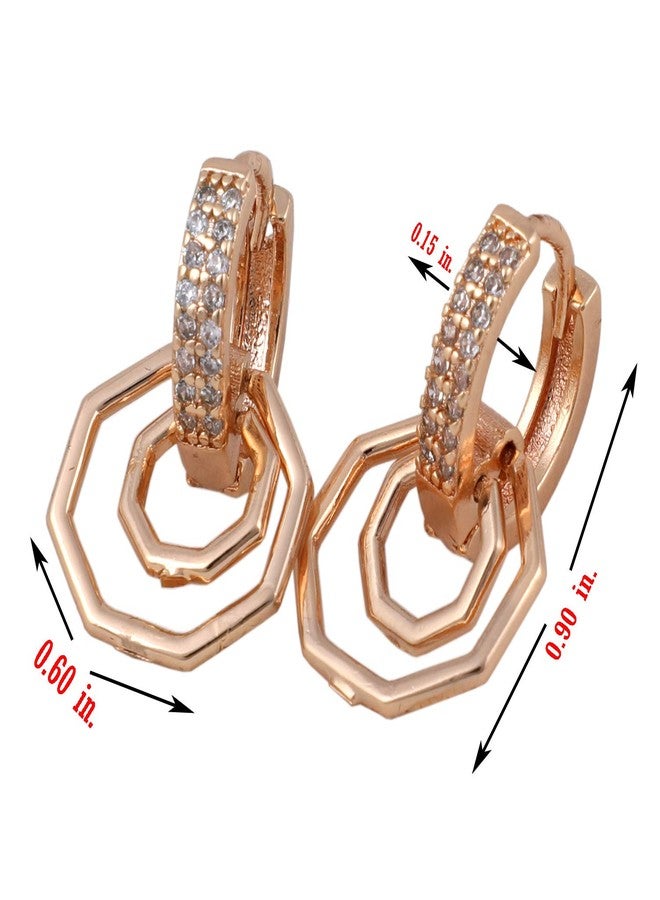 SHANKHRAJ MALL® Designer Gold Plated Stud Earrings for Women and Girls-10068 - Image 3