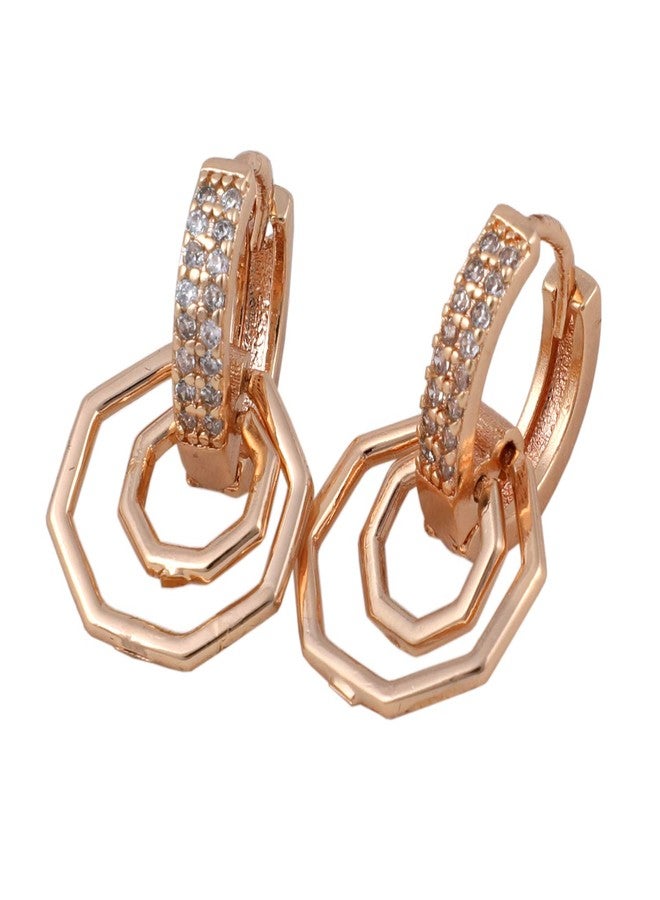SHANKHRAJ MALL® Designer Gold Plated Stud Earrings for Women and Girls-10068 - Image 2