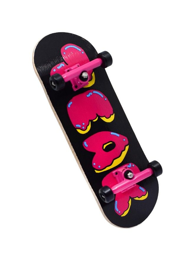 Teak Tuning Complete Fingerboard Donut Teak Logo Edition Premium, Heat Transfer Graphic Pro Shape & Size Bearing Wheels, Pro Trucks, 61A Pro Duro Bushings 32Mm X 97Mm Deck Teak Tuning  - Image 2