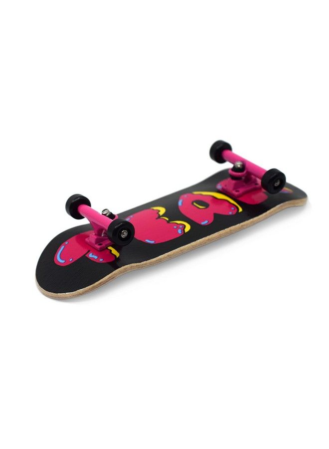 Teak Tuning Complete Fingerboard Donut Teak Logo Edition Premium, Heat Transfer Graphic Pro Shape & Size Bearing Wheels, Pro Trucks, 61A Pro Duro Bushings 32Mm X 97Mm Deck Teak Tuning  - Image 3