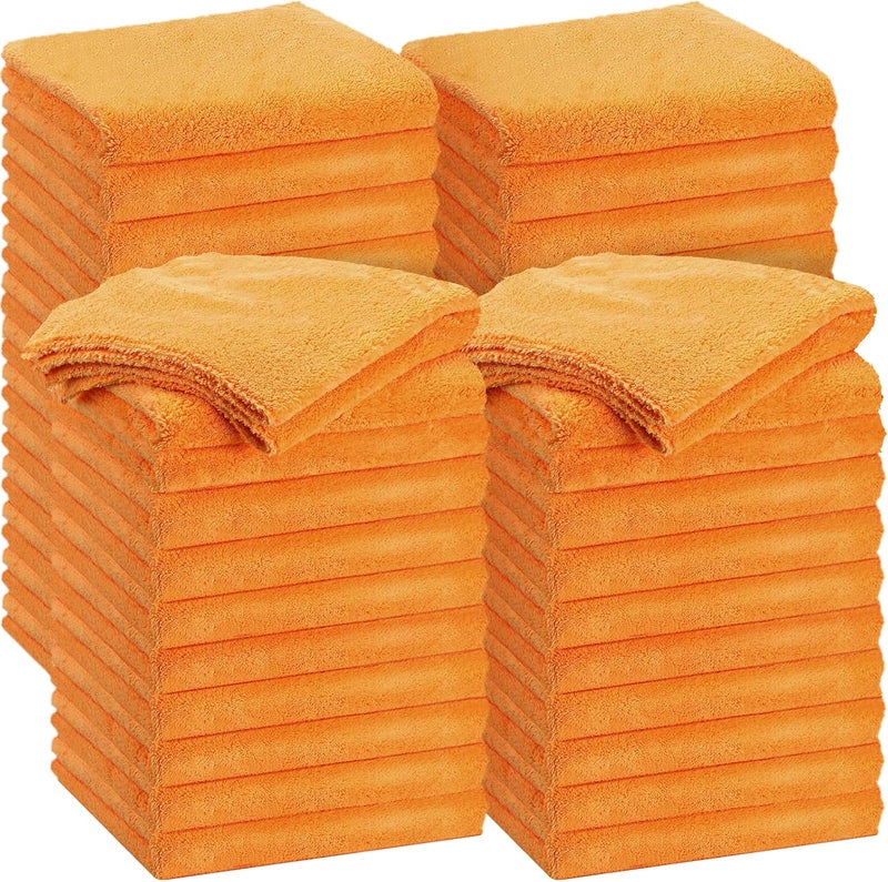 Shimeyao 30 Pcs Edgeless Microfiber Plush Towels for Cars - 500 GSM, 16 x 16 Inch (Orange) - Image 1