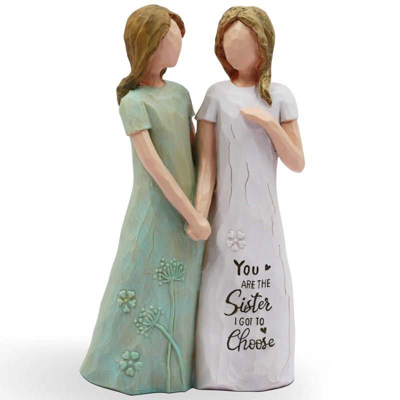 BORLESTA Friend Gifts Friendship Gifts for Women Youre The Sister I Got to Choose Friend Birthday Gift Sister Gift from Sister and Bestie Gift HandPainted FigureGreen - Image 2