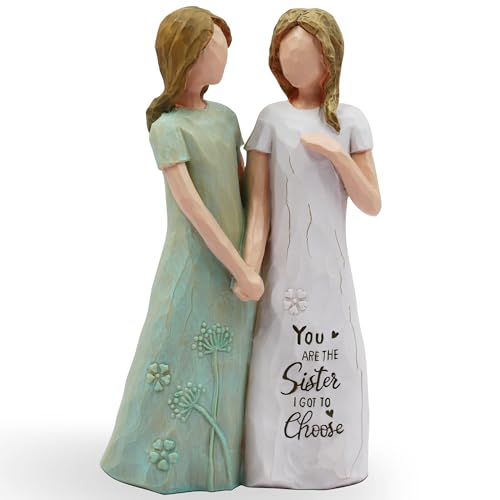 BORLESTA Friend Gifts Friendship Gifts for Women Youre The Sister I Got to Choose Friend Birthday Gift Sister Gift from Sister and Bestie Gift HandPainted FigureGreen - Image 1