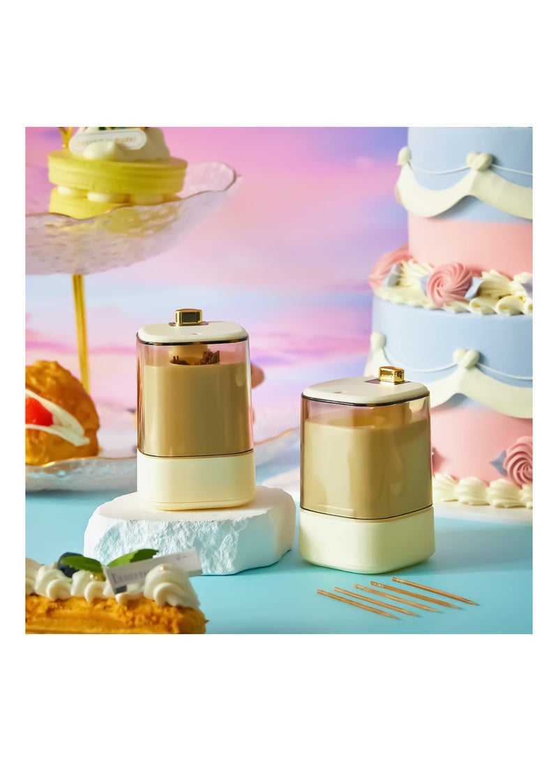 Toothpick Storage Box, 4 Pcs Automatic Toothpick Dispenser, Pop up Toothpick Holder Dispenser, Novelty Sturdy Tooth Pick Holder, Safe Thickening Toothpicks Container, for Home Kitchen Restaurant