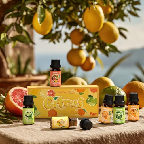 ARVIDSSON Citrus Essential Oils Set, ARVIDSSON Fresh Fruit Essential Oil for Diffuser, Grapefruit, Bergamot, Sweet Orange, Lemon, Lime, Tangerine, Citrusy Scented Oils Gift for Women - Image 2