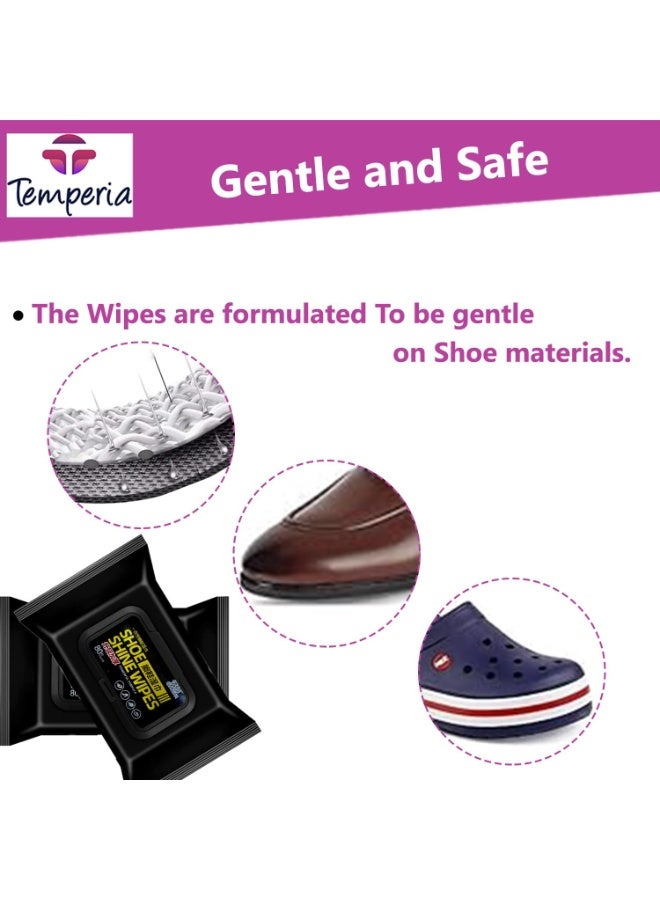 Temperia Shoe Cleaning Wet Wipes for Sneakers, Leather & Heels – Quick Dirt, Stain & Scuff Removal for Fabric & Leather Shoes - Image 5