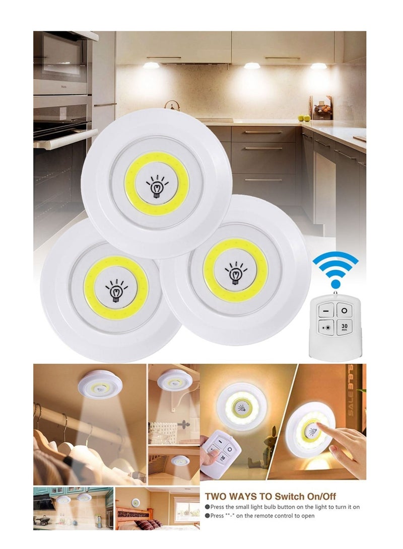 Adjustable Wireless Led Light With Remote Control Night Lamp Under Cabinet Lighting Set Of 3 - Image 1
