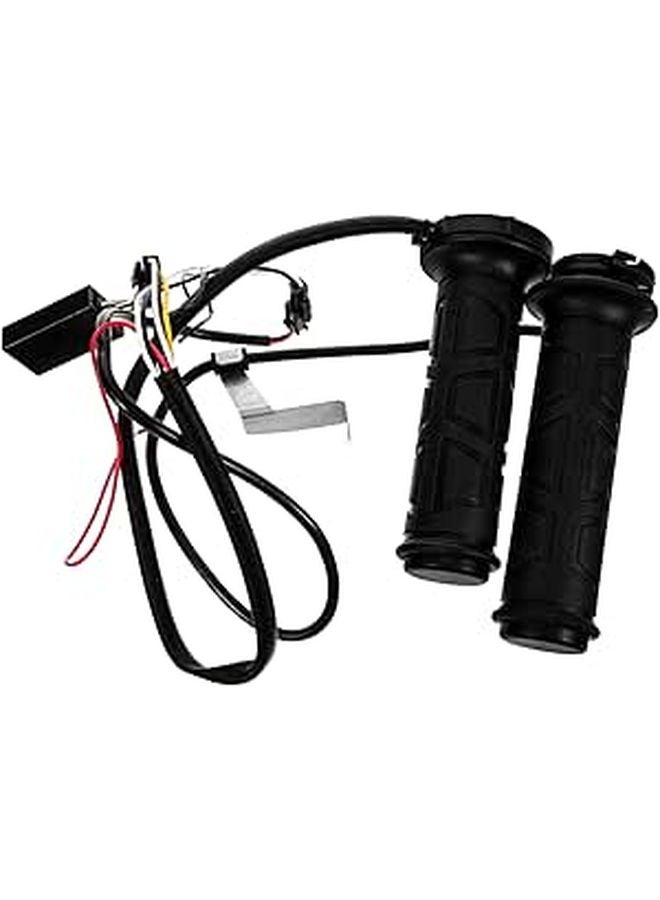 Heated Motorcycle Handlebar Grips 5 Temperature Levels Universal Fit Black - Image 1