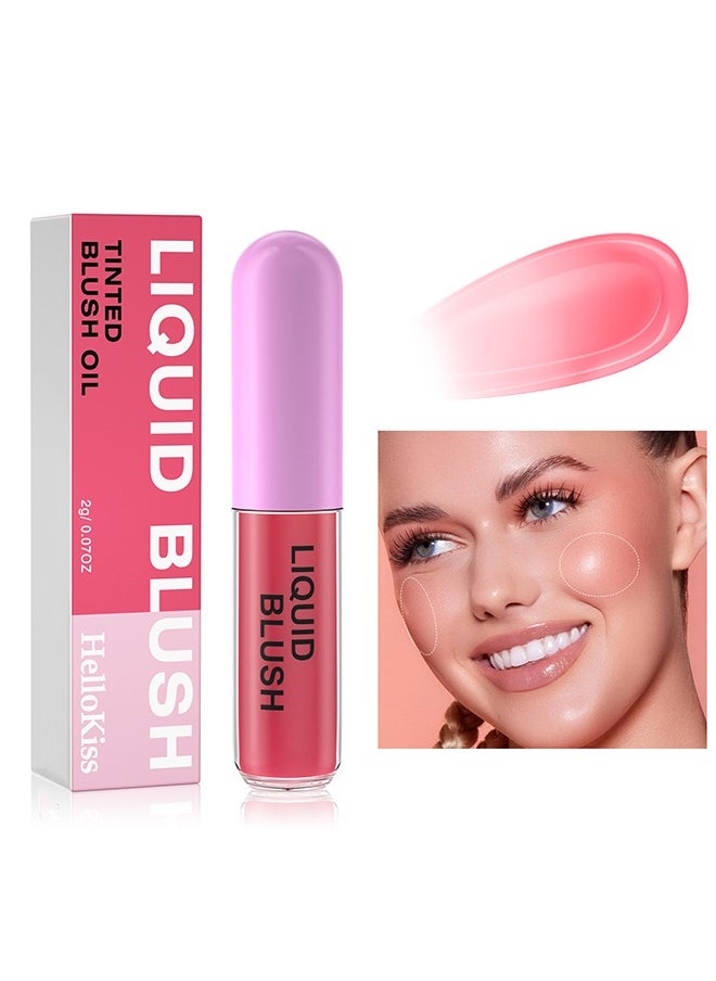 HelloKiss Liquid Blush-Color Changing Blush Oil, Moisturizing Blusher For Cheeks And Lips Balm, Create Natural And Vibrant Makeup #02  - Image 1