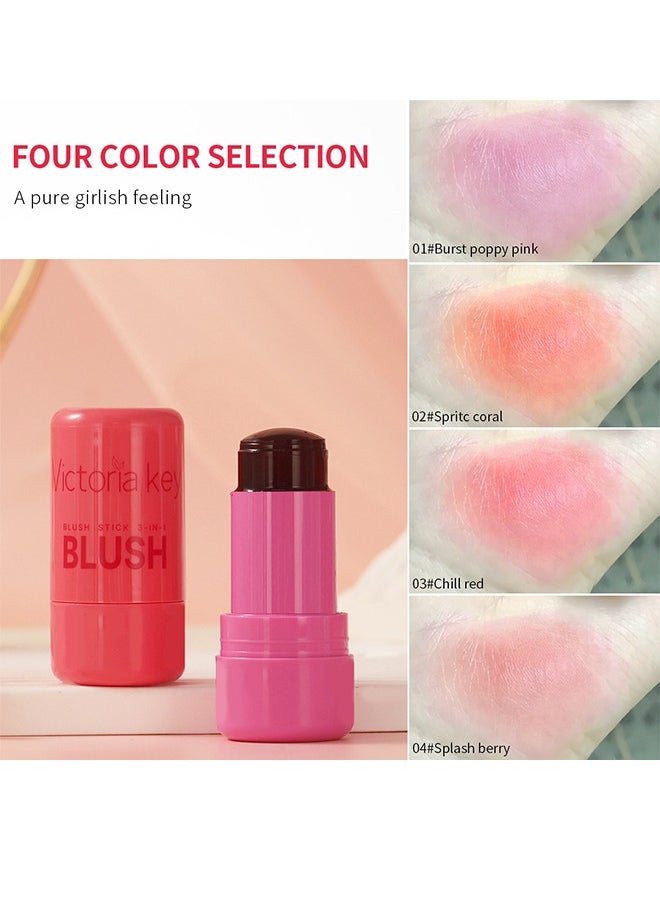 Victoria Lips Cheeks Blush Stick - Pack of 4 Milk Jelly Blush Stick, Multi Jelly Tint Blush Stick, Lip Tint Stain, Long Lasting Multi Use Makeup Blush Stick, Milk Jelly Blush Tint for Lips Cheek  - Image 5