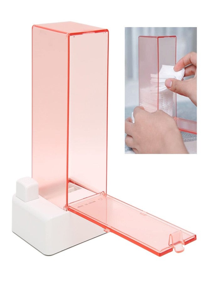 plplaaoo Automatic Cotton Pad Dispenser,Automatic Cotton Pad Holder, Cotton Pad Holder Organizer, Pink Transparent Appearance Easy Take PC Automatic Cotton Pad Storage, for Lint Free Nail Wipes, cotton pa - Image 5