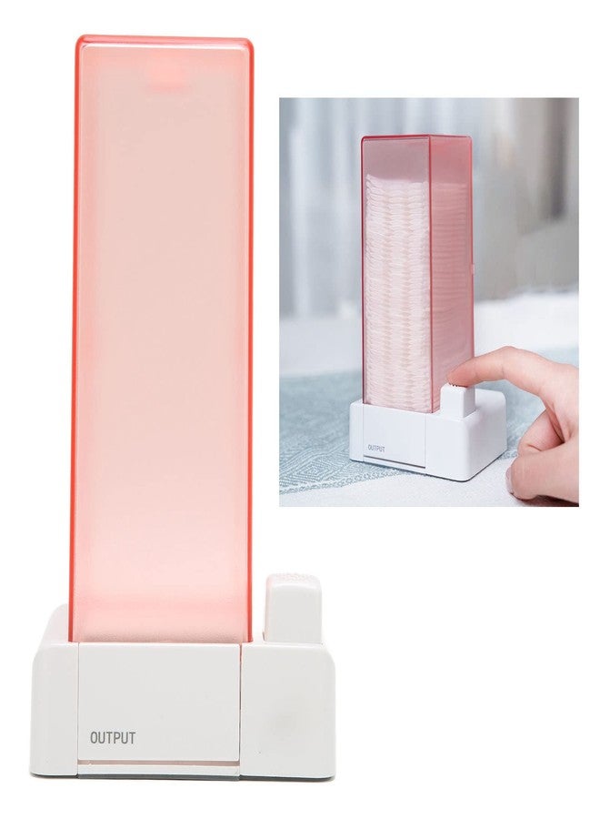 plplaaoo Automatic Cotton Pad Dispenser,Automatic Cotton Pad Holder, Cotton Pad Holder Organizer, Pink Transparent Appearance Easy Take PC Automatic Cotton Pad Storage, for Lint Free Nail Wipes, cotton pa - Image 4