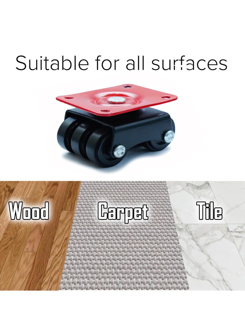 THOISEWELT THOISEWELT 6Wheel Castor Heavy Duty Roller for Furniture Movable Tyre Use It Sofa Bed Trolly Industrial Cartton Plate 500kg Load Capacity Pack of 4  - Image 5