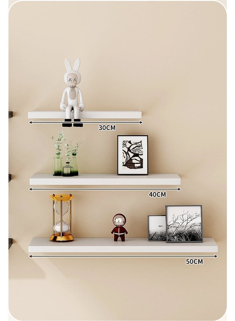 مجموعة رفوف كيانجتاي عائمة من 3 قطع أبيض Small Shelf(30x12x1.6).Medium Shelf(40x12x1.6).Big Shelf(50x12x1.6)سم - Image 1