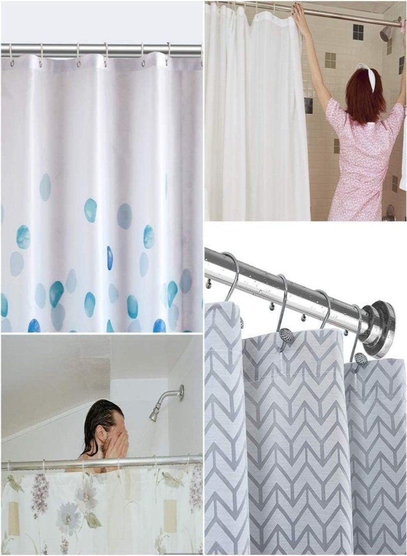 Tension Shower Curtain Rod 68-227cm,Telescopic Curtain Pole,Heavy Duty Closet Tension Rod，Closet Rods, Extendable to 88.58inch Clothes Rail Curtain Hanging Rod for Bathroom, Wardrobe, Balcony, No Drilling,Room Divider Rack - Image 4