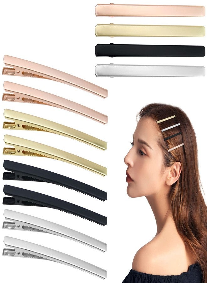 Aswewamt 12 Pcs Alligator Hair Clips Metal Hair Barrettes Solid Color Duckbill Hair Pins Long and Thin Hair Clips for Women and Girls Hair Accessories - Image 1