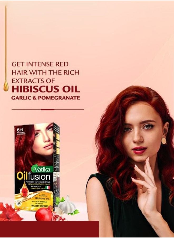 Vatika Naturals - Vatika Naturals Intense Red Coloring Kit With Hibiscus Oil 100% Grey Coverage Permanent Hair Dye With Quick Applicator - 180 ml - Image 1