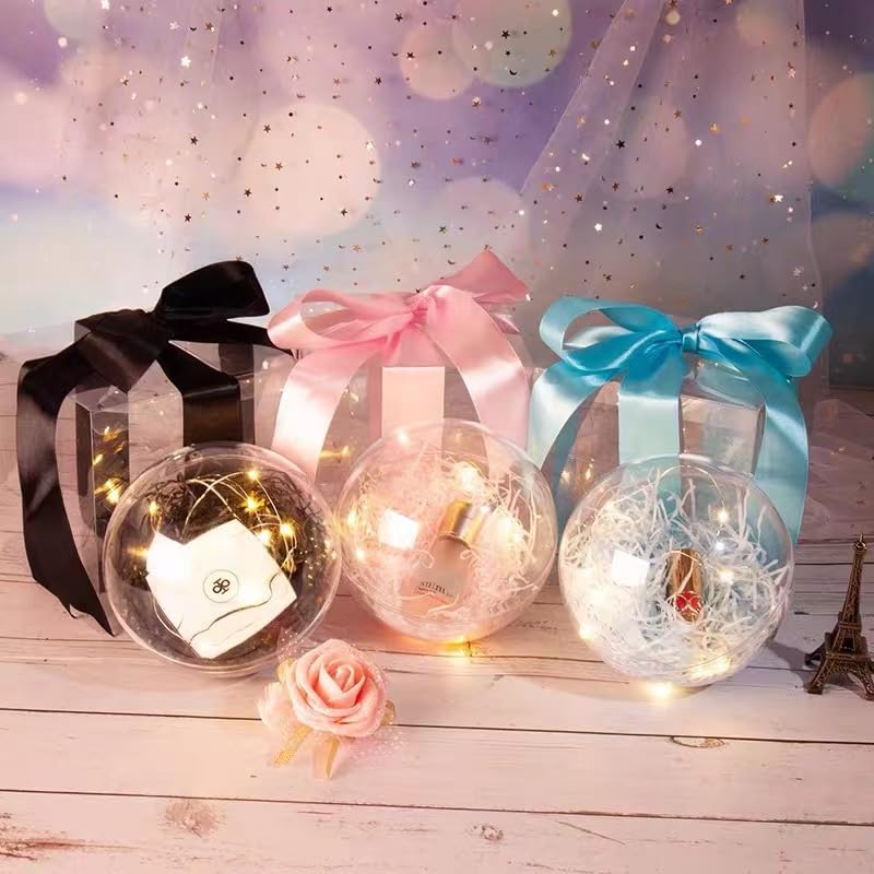 Pungi 20 Clear Fillable Ornaments Balls- 80mm/3.15" Transparent Plastic Thickened Spherical Assembled Craft, for Christmas Tree Decor, and Festive Days Home Party(8cm) - Image 5