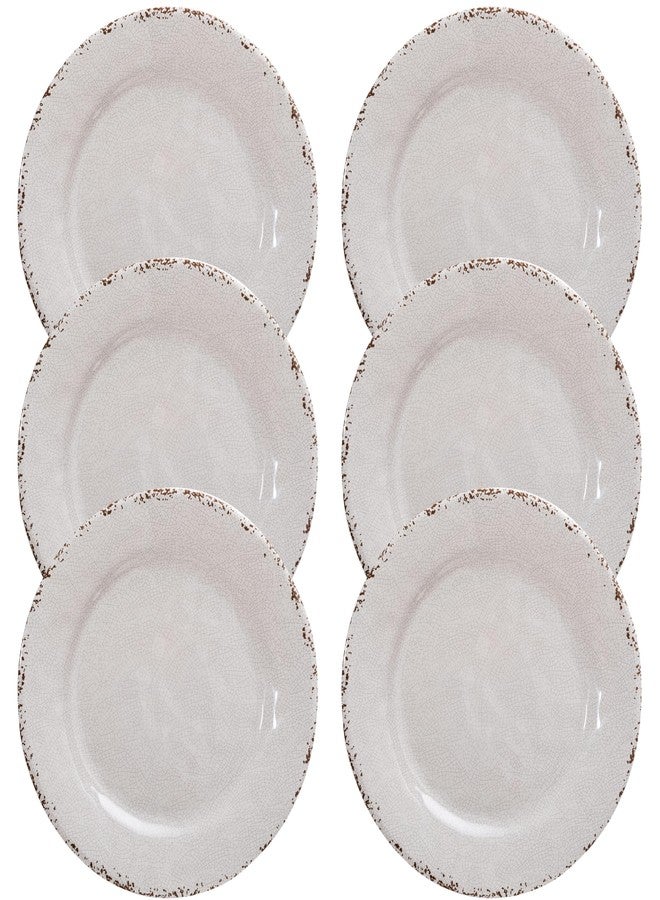 ZAROCRUS Classic Vintage White Melamine Dinner Plate Set, 11-inch Lightweight Round Kitchen Plates Set for Salad, Pasta –Unbreakable RV, Camping Dining Serving Dishes for Parties, Set of 6… - Image 2