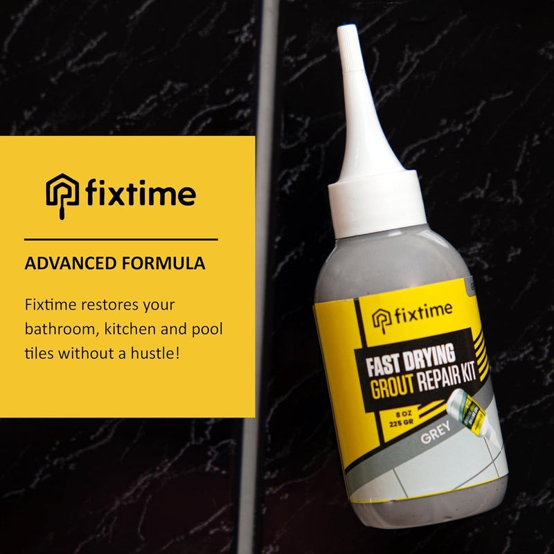 FIXTIME Tile Grout Repair Kit, Gray Grout Filler Tube 8 oz, Grout Repair Renews, Fast Drying Repait Kit, Grout Sealer for Floor Tile - Spatula Included (2xGray) - Image 5