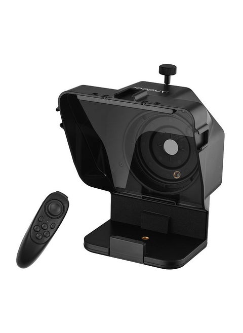 Portable Smartphone Teleprompter Prompter with Phone Holder Adapter Remote Control for Video Recording Live Streaming Interview Presentation Stage Speech