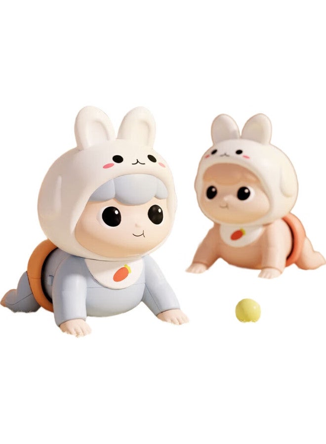 Dimoarch Dimanqi Baby Remote Control Electric Crawling Toy, Early Education Music Enlightenment Dancing Head-Lifting Training, Rabbit Pink, New Year Gift - Image 2