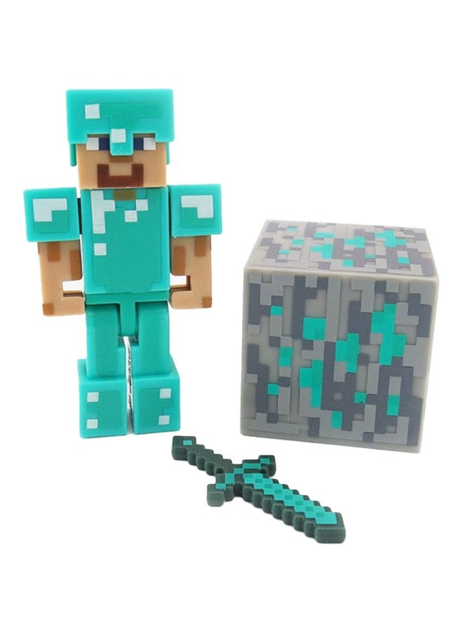 NIBEMINENT TK0008-T Minecraft Games Steve Removable Figure Toy 3+ Years