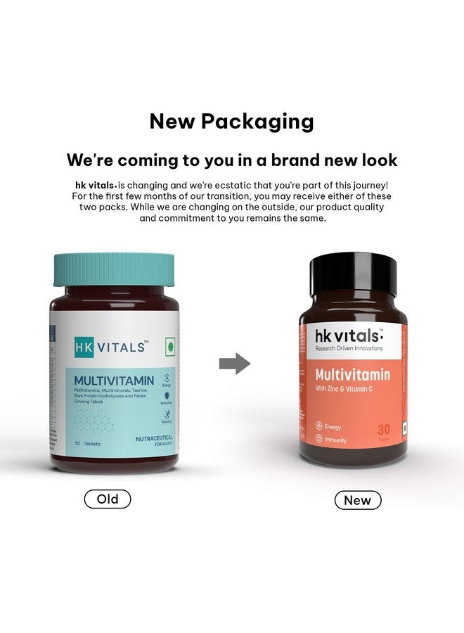 HealthKart hk vitals Multivitamin For Men and Women (30 Tablets) | With Zinc, Vitamin C, Vitamin D3, Multiminerals & Ginseng Extract - Image 2