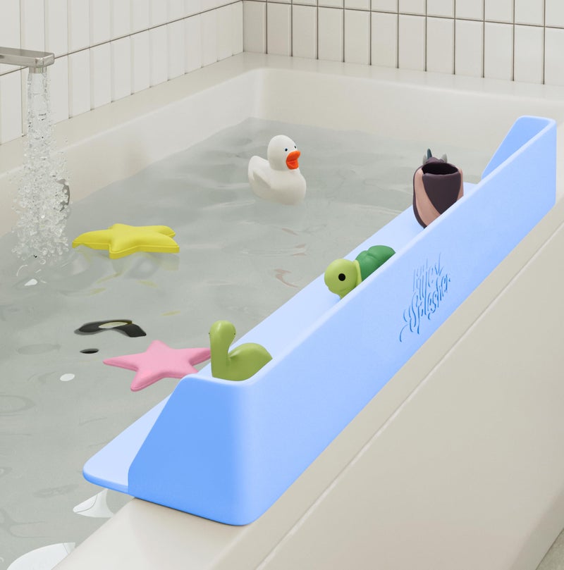 Little Splasher PlayPad 3Ft Long with SplashGuard For Bathtub 5Inch Tall  Kids MessFree Bath and No Leaks with Strong Suction Cups  Ocean Blue