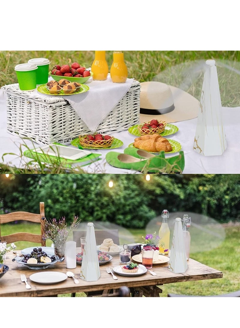 SYOSI Fly Repellent Fan for Tables Insects Portable Wood Grain Table Fan, Patio Bug and Deterrent Keep Flies Away from Your Food Enjoy Outdoor Meal - Image 2