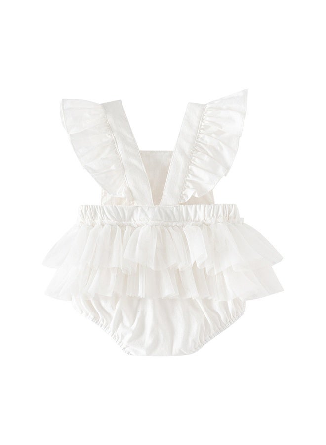 Sweet Summer Sleeveless Romper with Matching Headband — Soft Cotton Baby Girl Dress, Newborn Baby Girl Clothes, Lightweight Breathable Infant Bodysuit, Summer Outfit for Infant Girls, Baby Dress Girl - Image 2