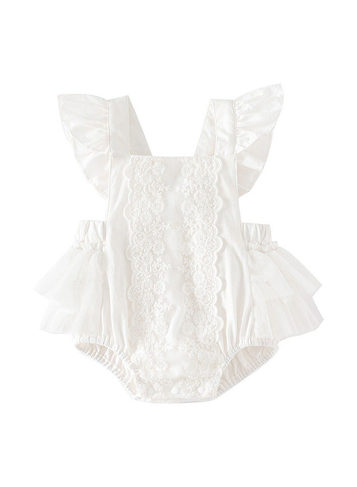 Sweet Summer Sleeveless Romper with Matching Headband — Soft Cotton Baby Girl Dress, Newborn Baby Girl Clothes, Lightweight Breathable Infant Bodysuit, Summer Outfit for Infant Girls, Baby Dress Girl - Image 5