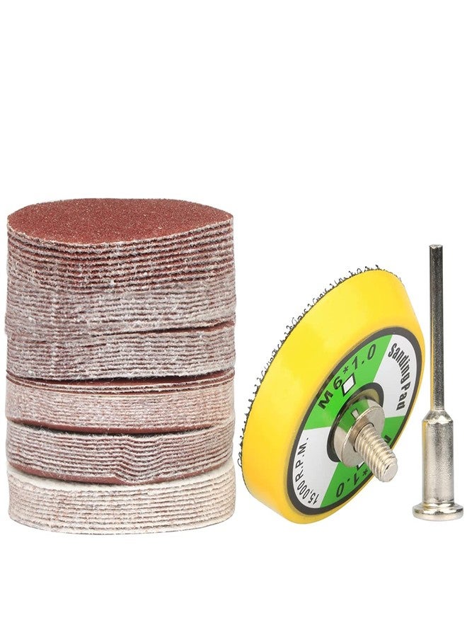 ياكاموز مجموعة ورق صنفرة من ياكاموز، 60 قطعة، مقاس 2 بوصة، وسادات صنفرة بخطاف وحلقة، مع ساق 1/8 بوصة، وسادة دعم للصنفرة بخطاف وحلقة، لطحن الهواء، وأداة دوارة للصنفرة والطحن - Image 3