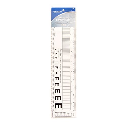 Westcott GA-96 Computer Point & Pica Ruler, Transparent Graphic Arts Ruler, 12 Inch - Image 2