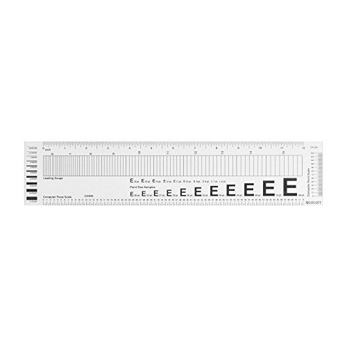Westcott GA-96 Computer Point & Pica Ruler, Transparent Graphic Arts Ruler, 12 Inch - Image 1