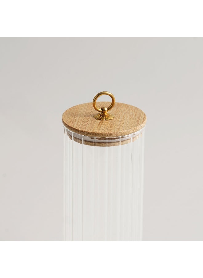 ALBERTO Glass Canister With Bamboo Lid 9*9*15.5Cm - Image 2