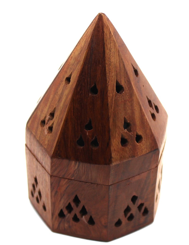 Govinda - 5 Inch Temple Wooden Charcoal/Cone Burner - Image 4